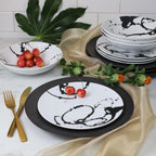 Nile 12 Piece Dinnerware Set in Cairo Black - Euro Ceramica 