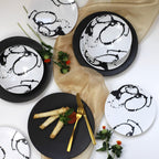 Nile 12 Piece Dinnerware Set in Cairo Black - Euro Ceramica 