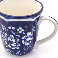Blue Garden 4 Piece Hand-painted Mugs