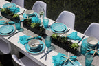 Simpatico 16 Piece Dinnerware Set in Turquoise - Euro Ceramica 
