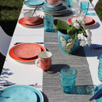 Simpatico 16 Piece Dinnerware Set in Tiger Orange - Euro Ceramica 