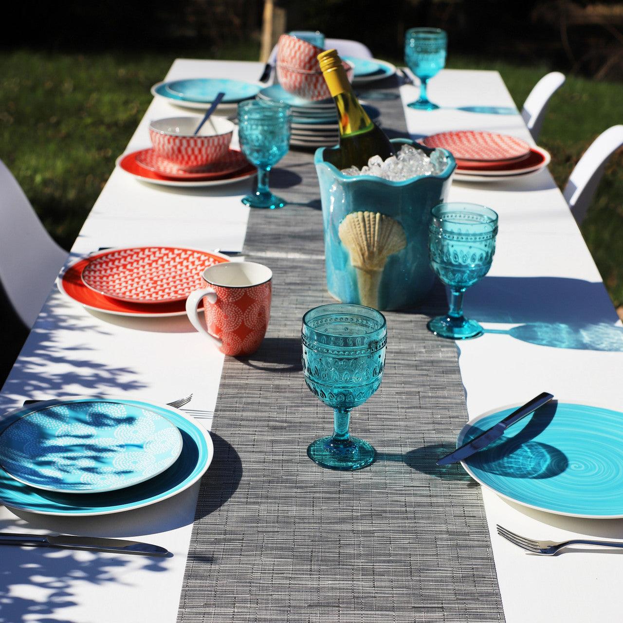 Simpatico 16 Piece Dinnerware Set in Turquoise - Euro Ceramica 