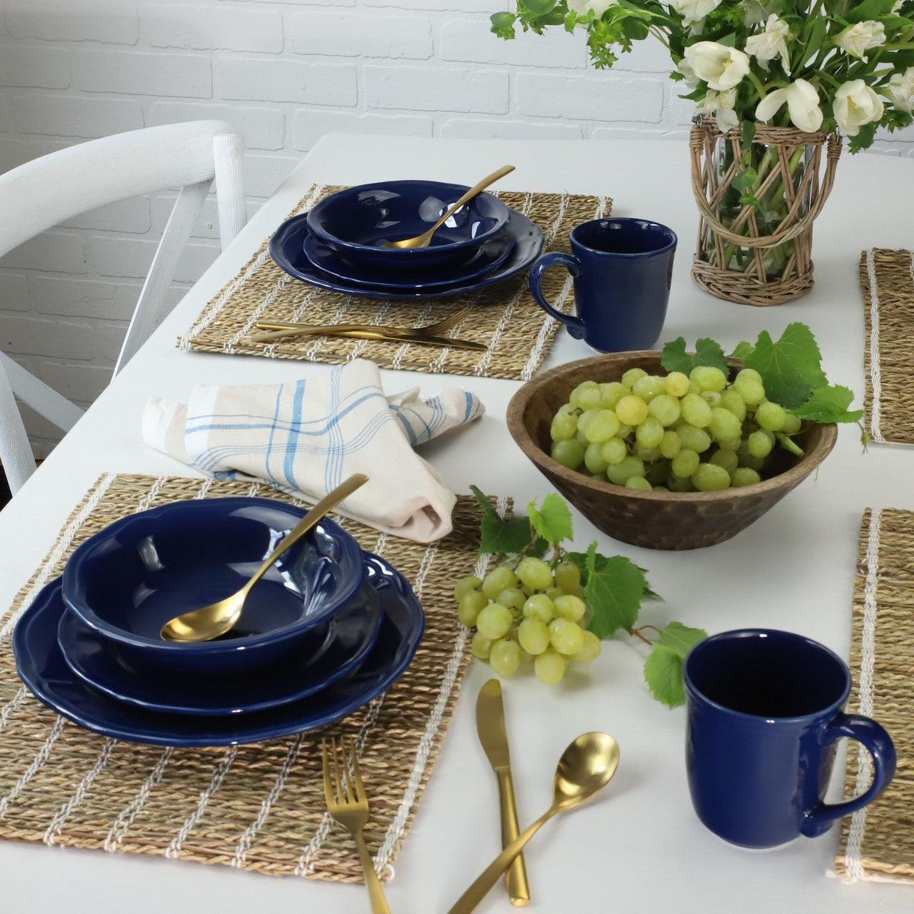 Siena 16 piece Dinnerware Set Cobalt Blue - Euro Ceramica 