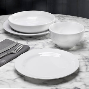 Mont Blanc 16 Piece Classic Rim Shape Double Bowl Dinnerware Set Service For 4