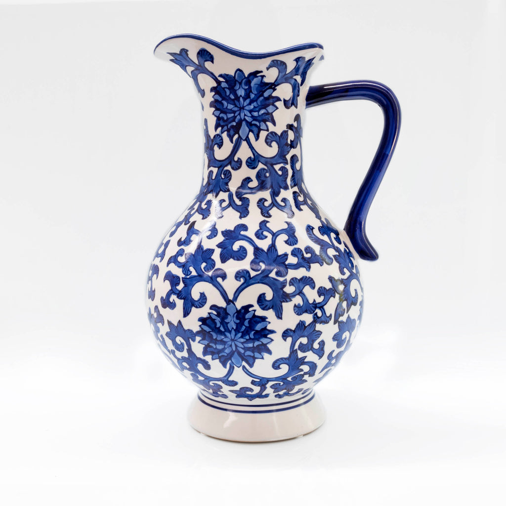 Blue Garden Peony Vase