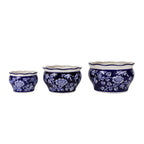 Blue and White Spring Garden Planter Set - Euro Ceramica 