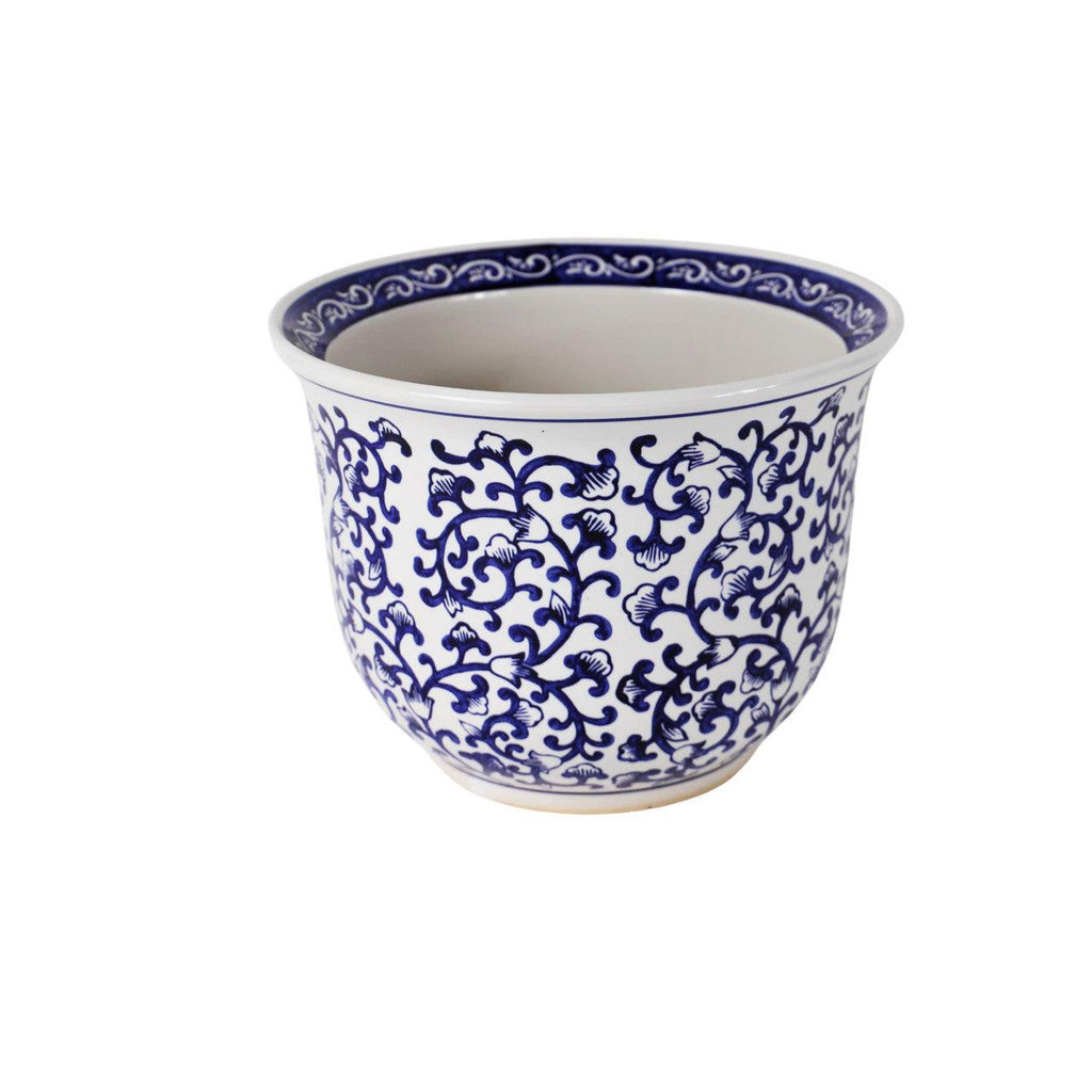 Blue and White Florentine Garden Planter Set - Euro Ceramica 