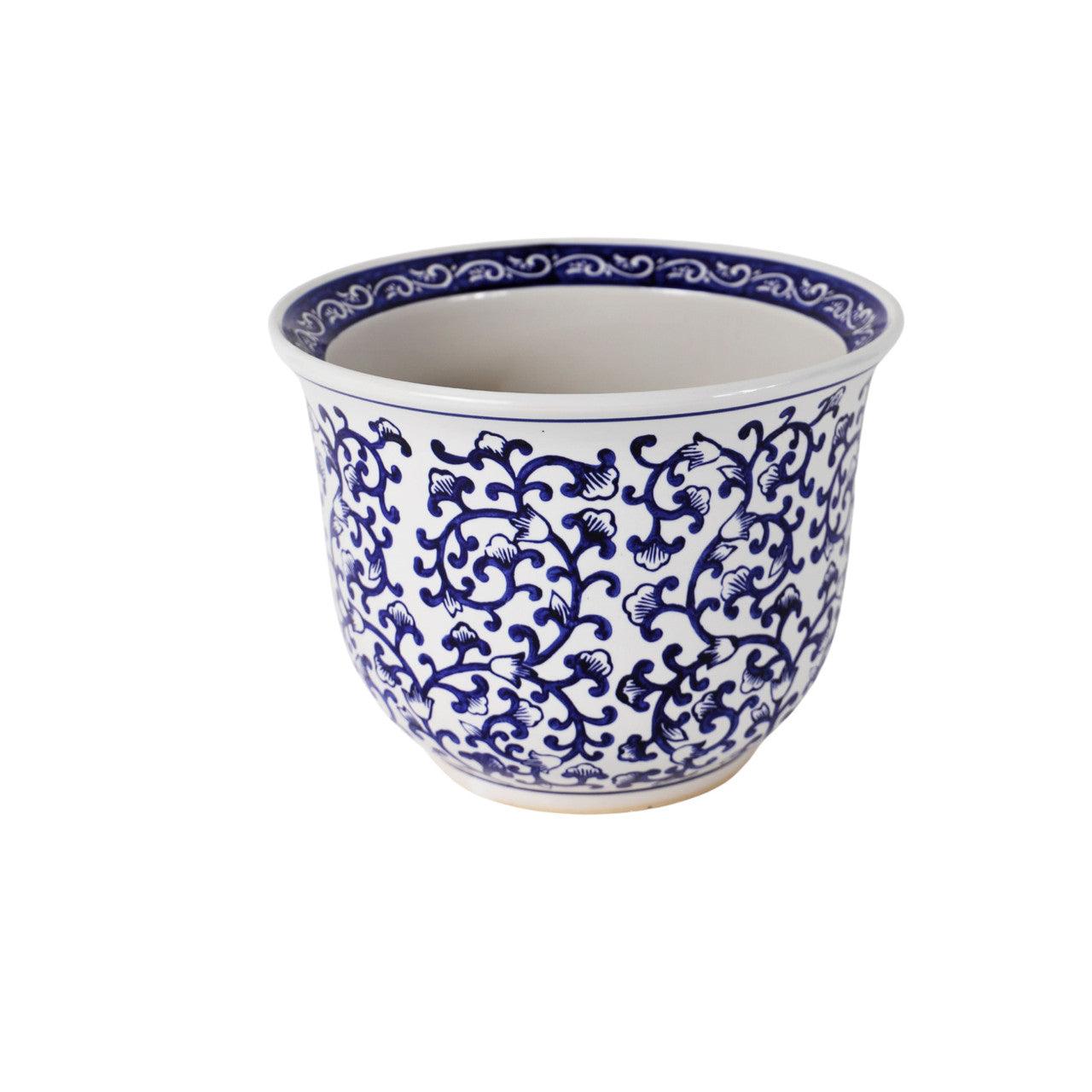 Blue and White Florentine Garden Planter Set - Euro Ceramica 