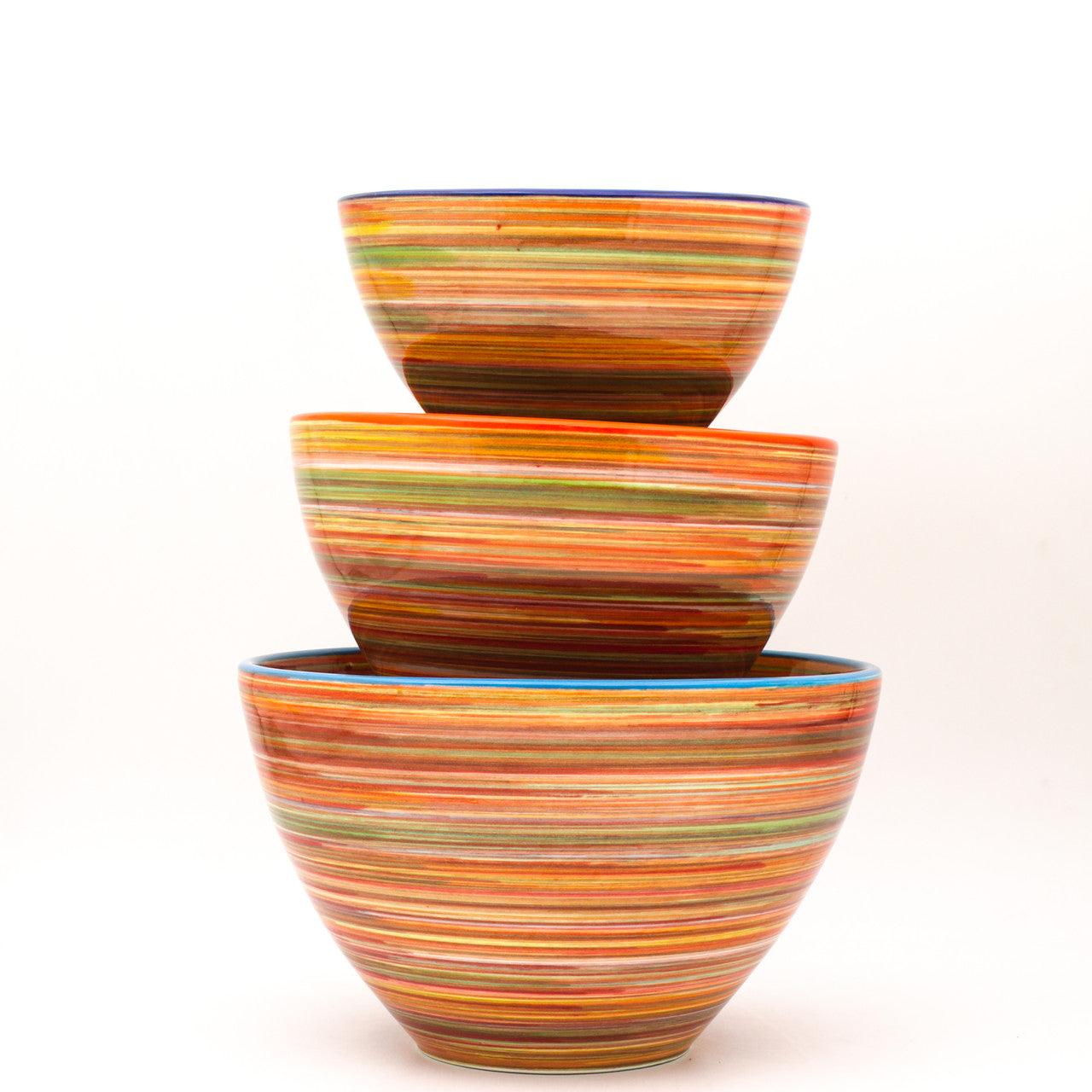 Raia 3 Piece Assorted Stacking Bowl Set - Euro Ceramica 