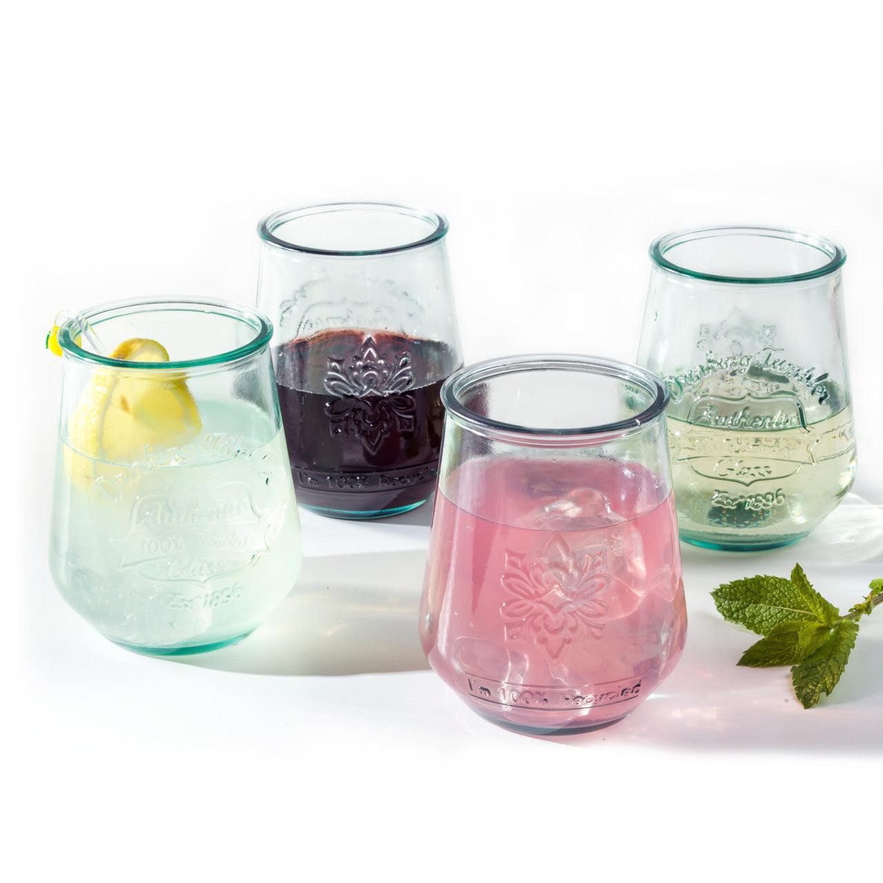 Euro Essential Bara Recycled Glass 4 Piece Tumbler Set - Euro Ceramica 