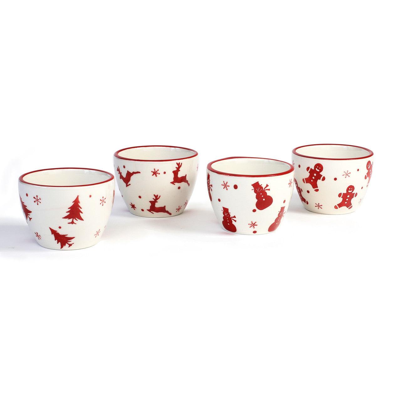 Winterfest Dipping Bowls, Set of 4 - Euro Ceramica 