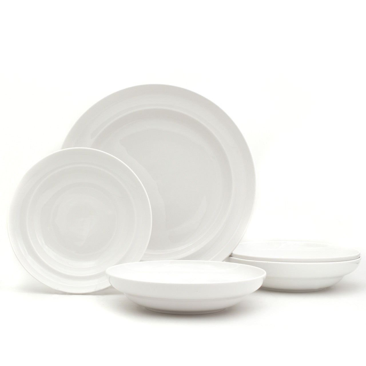 White Essential 5 Piece Pasta Bowls and Serving Bowl