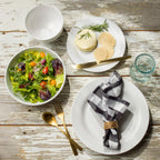 Mont Blanc 16 Piece Classic Rim Shape Double Bowl Dinnerware Set Service For 4 - Euro Ceramica 