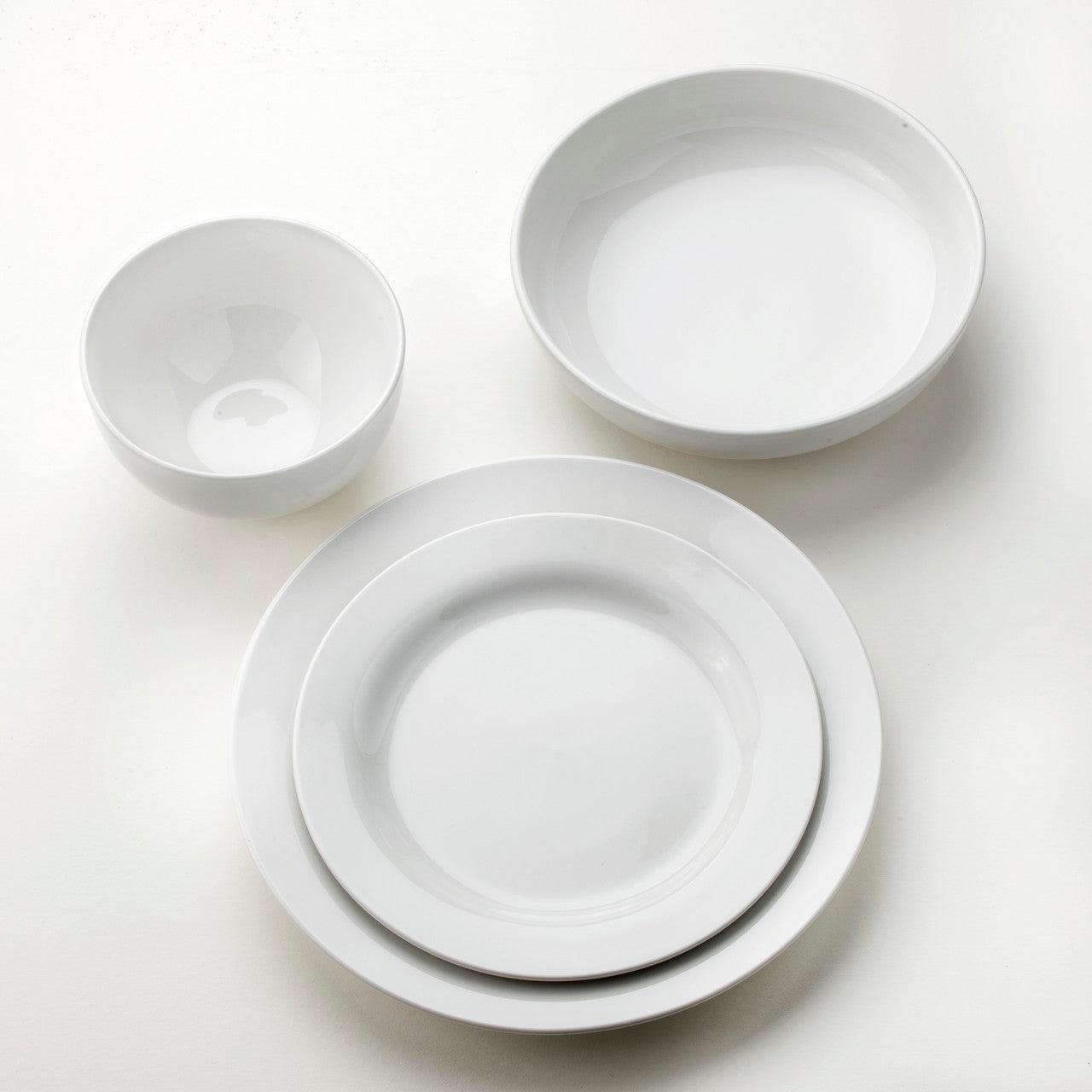Mont Blanc 16 Piece Classic Rim Shape Double Bowl Dinnerware Set Service For 4 - Euro Ceramica 