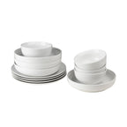 White Essential 12 Piece Entree Bowl Dinnerware Set - Euro Ceramica 