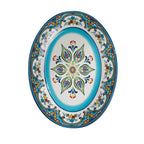Zanzibar Ceramic Artisan Design 16-Inch Oval Serving Platter - Euro Ceramica 