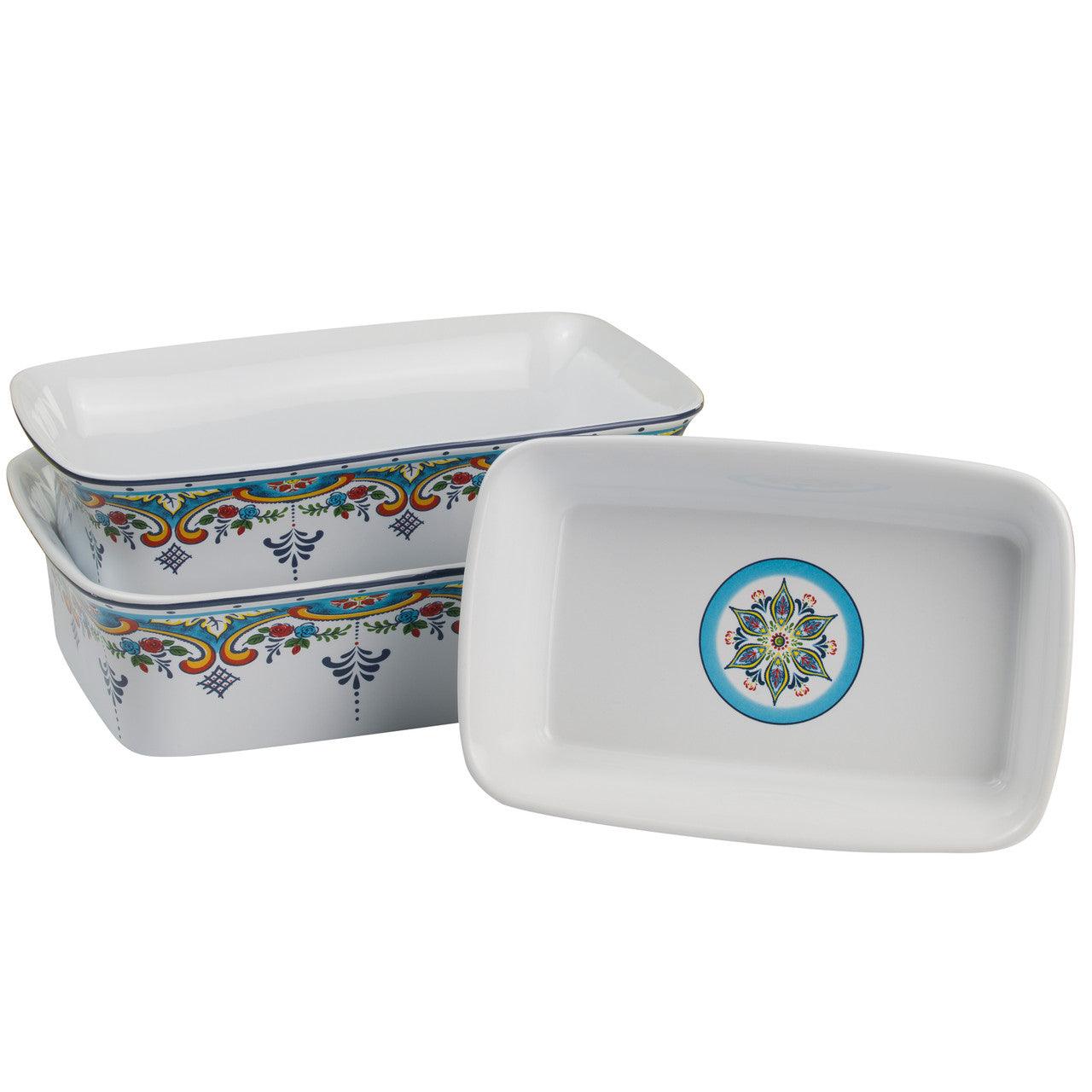 Zanzibar Stoneware Baking Dishes Set of Three - Euro Ceramica 