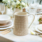 Chloe Floral Accent Pitcher in Beige - Euro Ceramica 