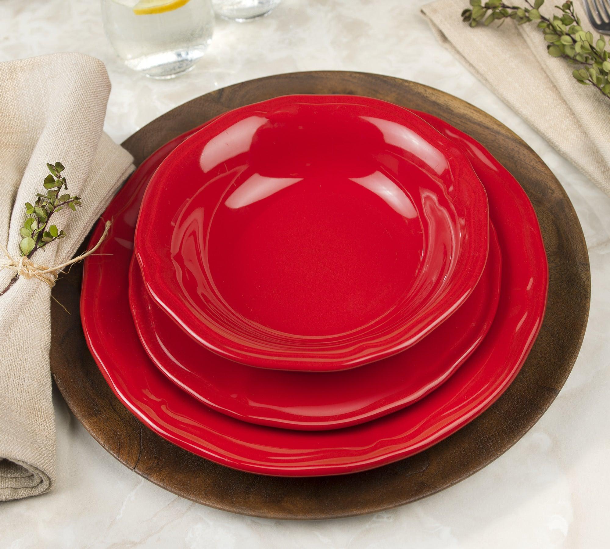 Siena 16 piece Dinnerware Set Red - Euro Ceramica 