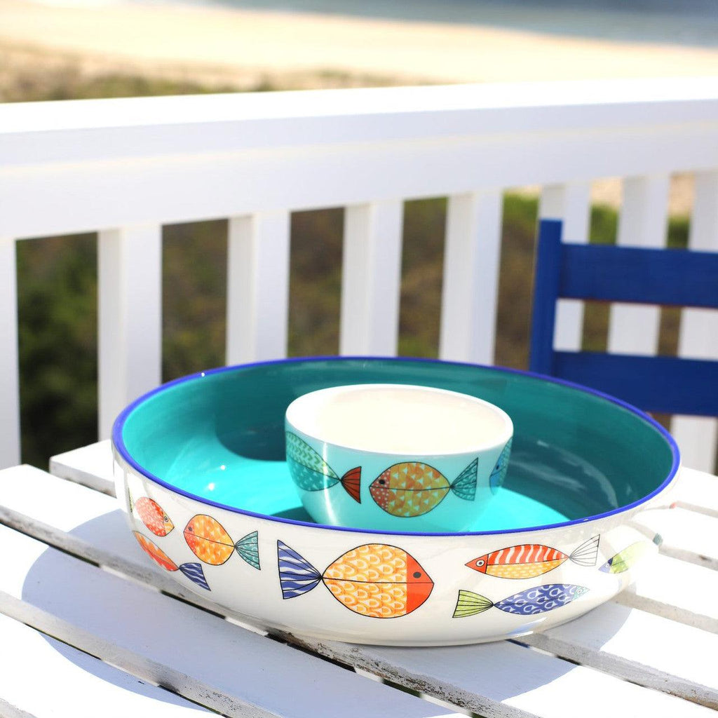 Fresh Catch Collection 15 " Chip & Dip Serving Set - Euro Ceramica 